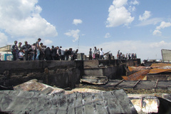 وقوع آتش سوزی در بازار همدان